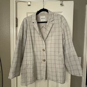 Madewell Gray Checkered Blazer